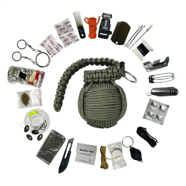 WARAGOD Paracord Menel sada pro přežití, zelená Pouze Dnes