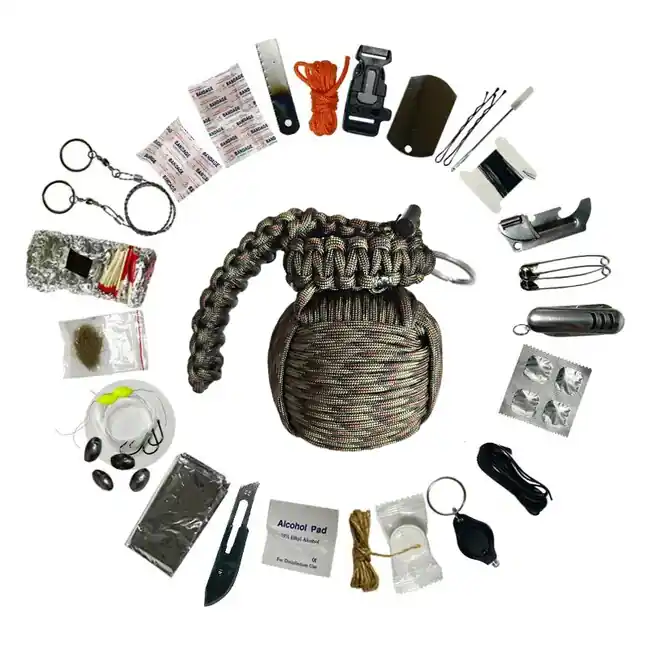 WARAGOD Paracord sada pro přežití Menel, camo zelená Bezpečná Platba