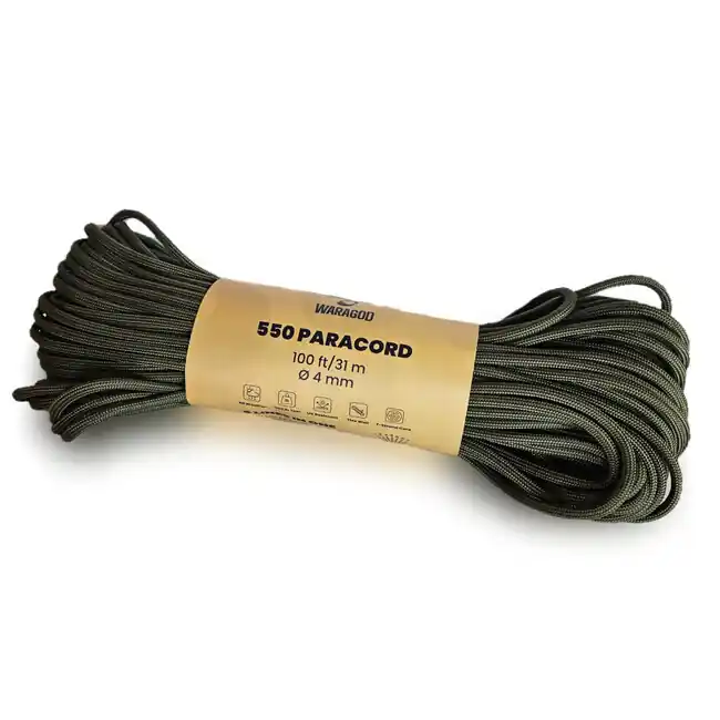 Aktuální WARAGOD Paracord 550 lano 31 m s průměrem 4 mm, zelená
