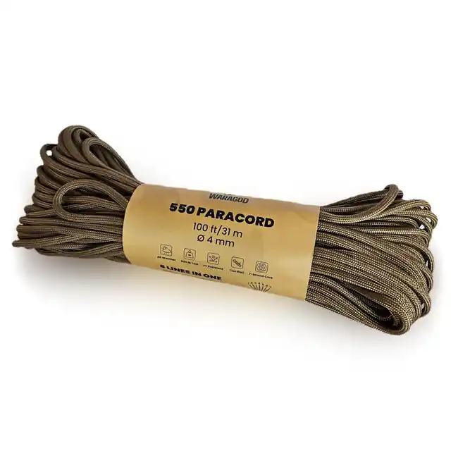 WARAGOD Paracord 550 lano 31 m s průměrem 4 mm, coyote Levný