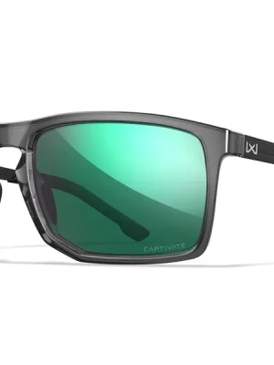 Speciální Cena Wiley X Sluneční brýle Axe, Captivate Polarized Green Mirror/ Gloss Crystal Grey
