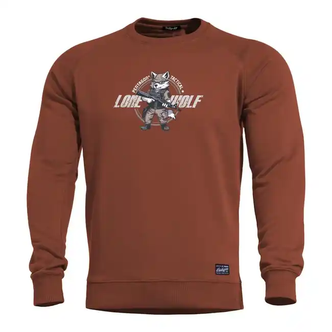 Pentagon Pánská mikina bez kapuce Lone Wolf, maroon red Pouze Dnes