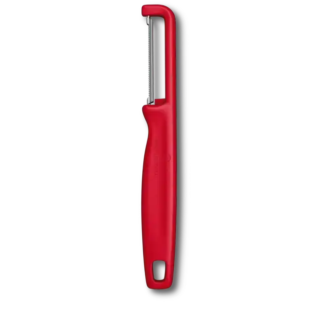 Sleva Victorinox škrabka se zoubkovanou čepelí Iota Peeler, červená