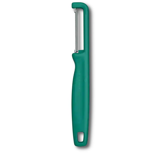 Akční Nabídka Victorinox škrabka se zoubkovanou čepelí Iota Peeler, zelená