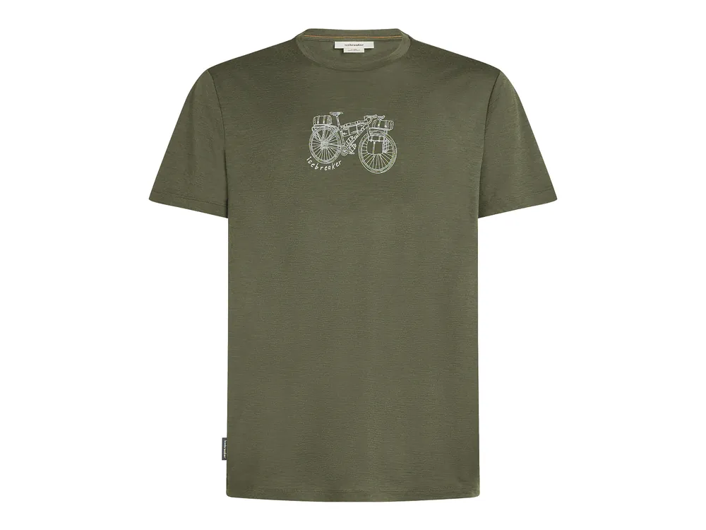 Icebreaker Mens Merino 150 Tech Lite SS Tee Adventure Ride, Loden Zlevněný