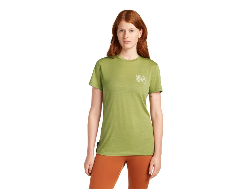Nejprodávanější Icebreaker Wmns Merino 150 Tech Lite SS Tee Adventure Ride, Olive