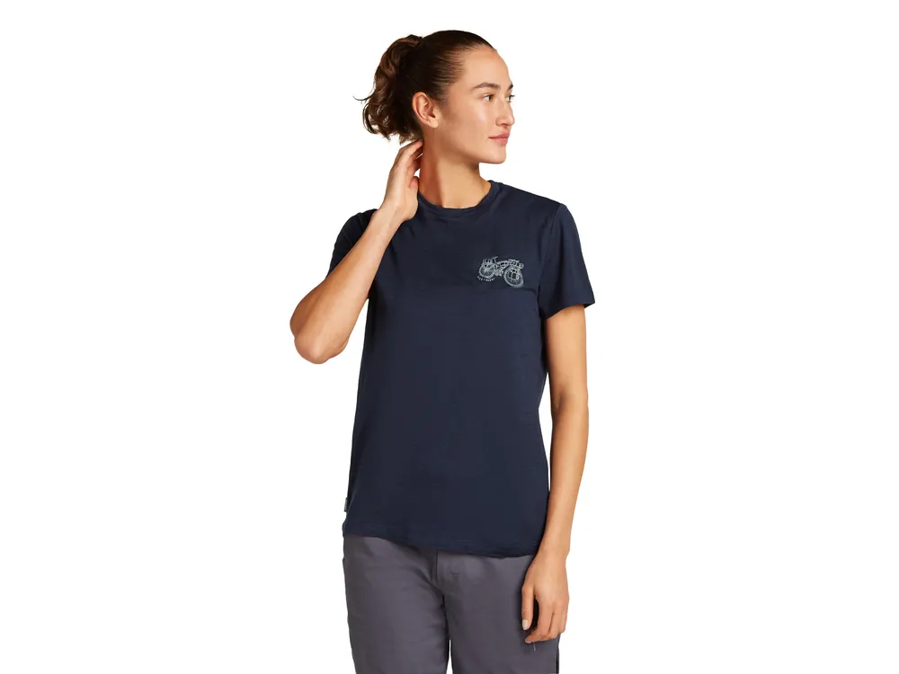 Ověřený Icebreaker Wmns Merino 150 Tech Lite SS Tee Adventure Ride, Midnight navy