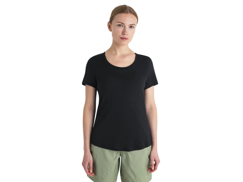 Icebreaker Wmns Merino 125 Cool-Lite Sphere SS Scoop Tee, Black Nejlepší Cena