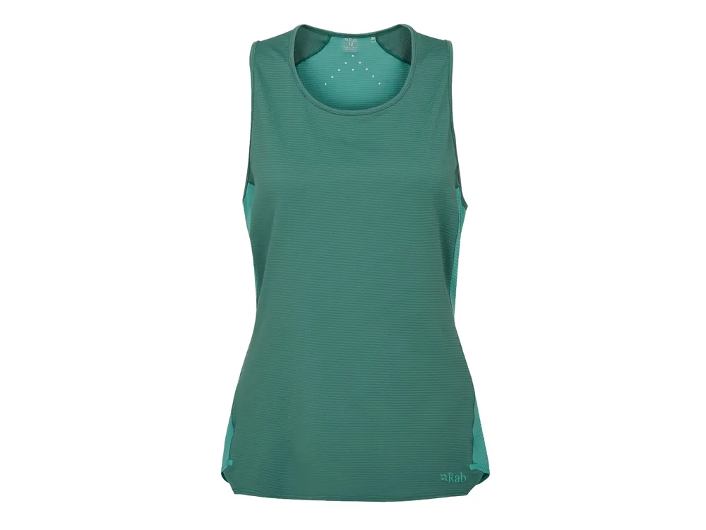 Jen Po Omezenou Doba Rab Women‘s Sonic Ultra Vest, Eucalyptus/Glacier Blue - dámské triko bez rukávů