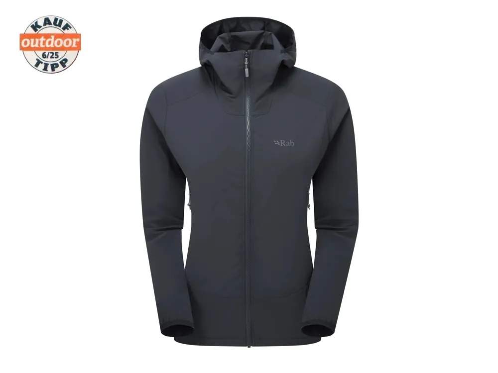 Vrácení Zdarma Rab Women‘s Borealis Hooded Jacket, beluga - dámská softshellová bunda