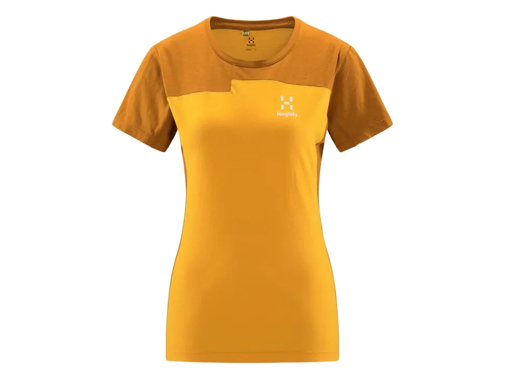 Haglöfs ROC Grip Tee Women, Sunny Yellow/Golden Brown - dámské tričko Časově Omezené