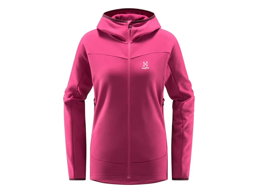 Výprodej Haglöfs Frost Mid hood Women, Deep Pink - dámská mikina s kapucí