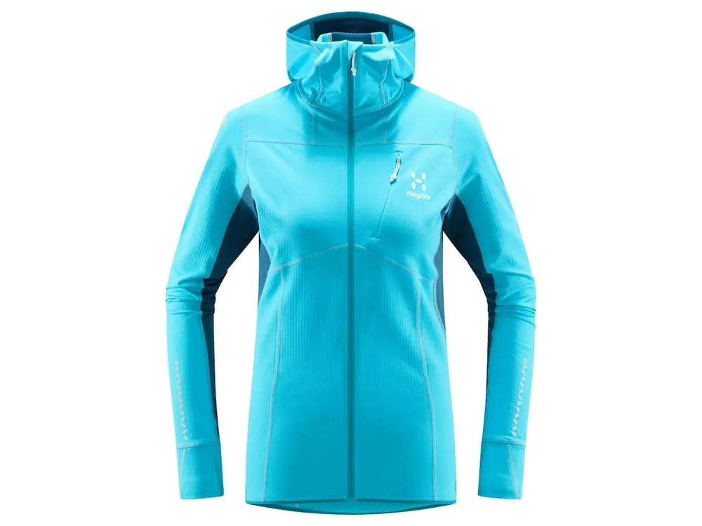 Haglöfs L.I.M Mid Comp Hood Women, Maui Blue/Dark Ocean - dámská mikina Značkový