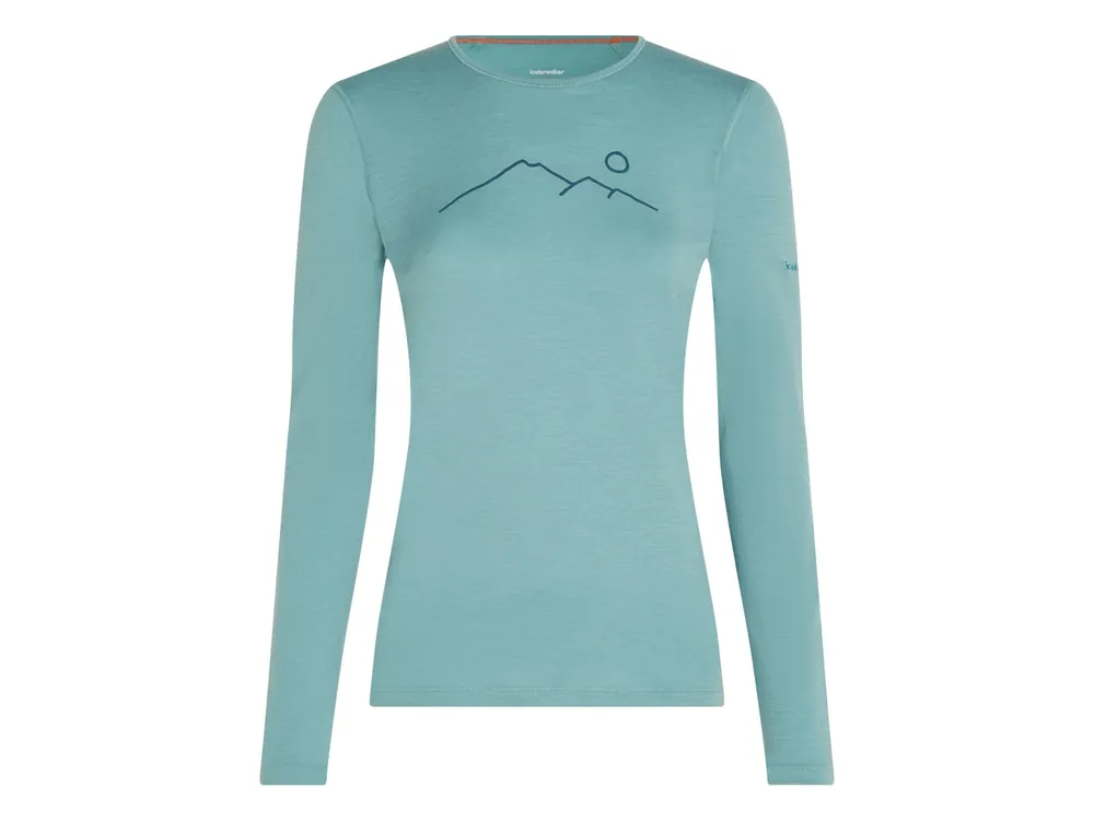 Icebreaker Wmns Merino 200 Oasis LS Crewe Rainer Ridge, Hydro Autentický
