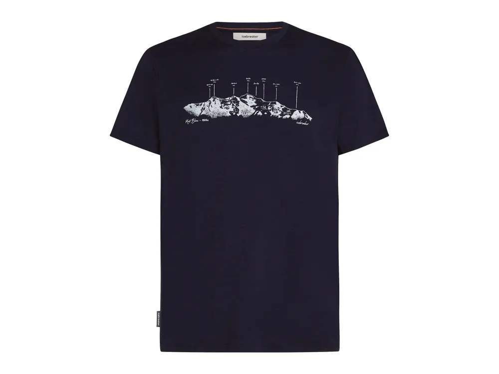 Icebreaker Mens Merino 150 Tech Lite SS Tee The Peaks, Midnight Navy Nakupujte Hned