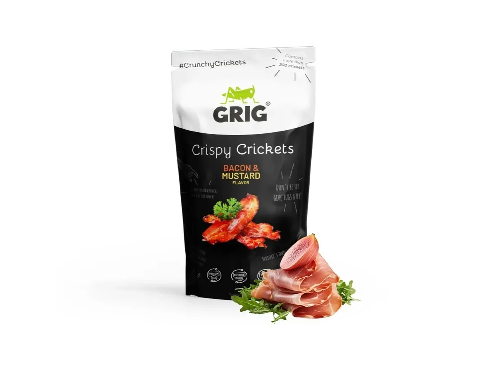 Vrácení Zdarma Grig křupaví cvrčci Slanina a hořčice 20 g