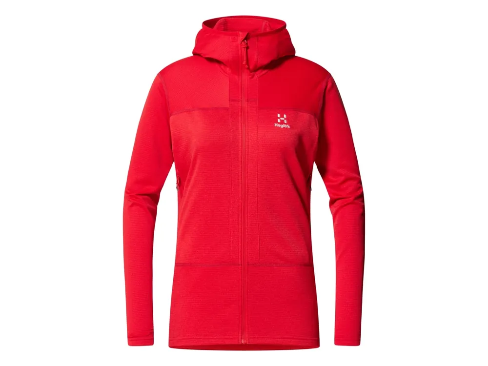 Haglöfs ROC Flash Mid Hood Women, Bright Red - dámská technická mikina Originální