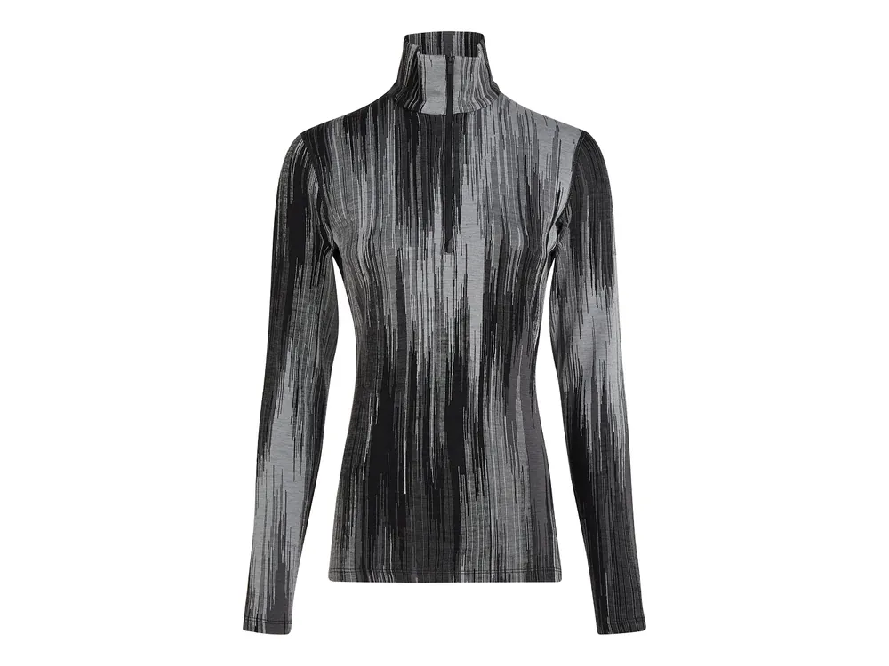 Cenová Bomba Icebreaker Wmns 260 Vertex LS Half Zip Peak AOP, Black/Obsidian/Alloy