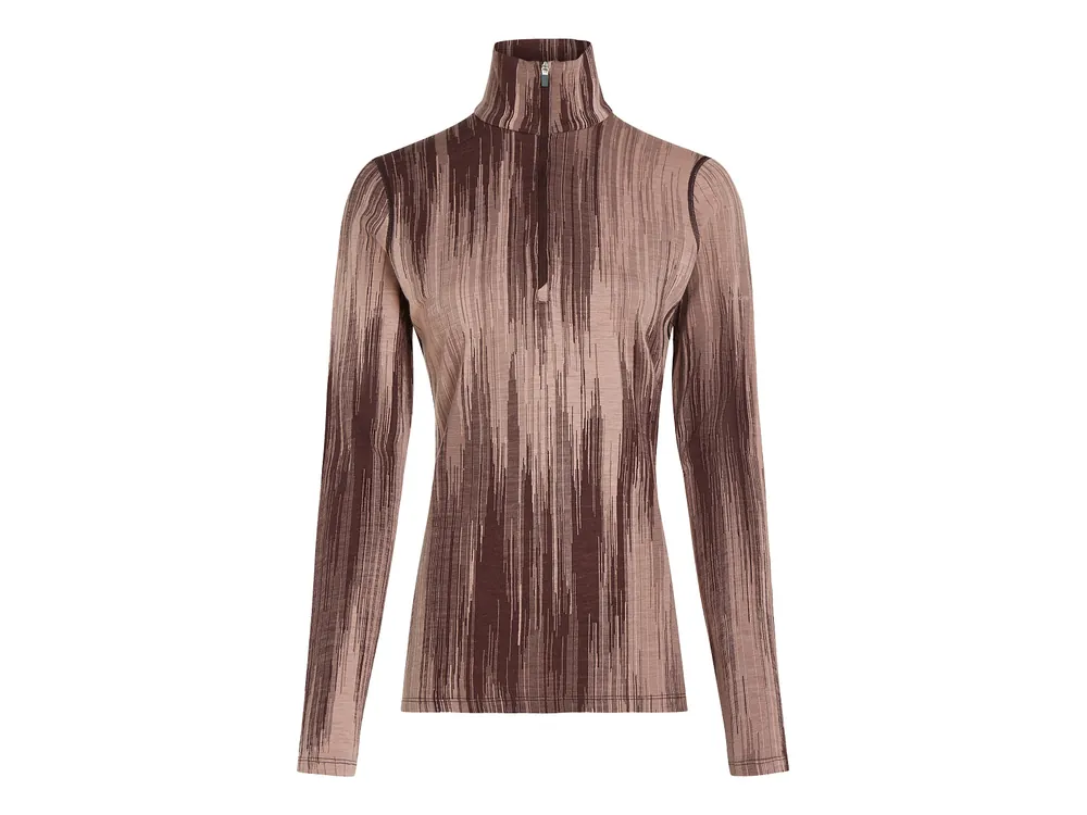 Novinka Icebreaker Wmns 260 Vertex LS Half Zip Peak AOP, Java/Summit/Blush