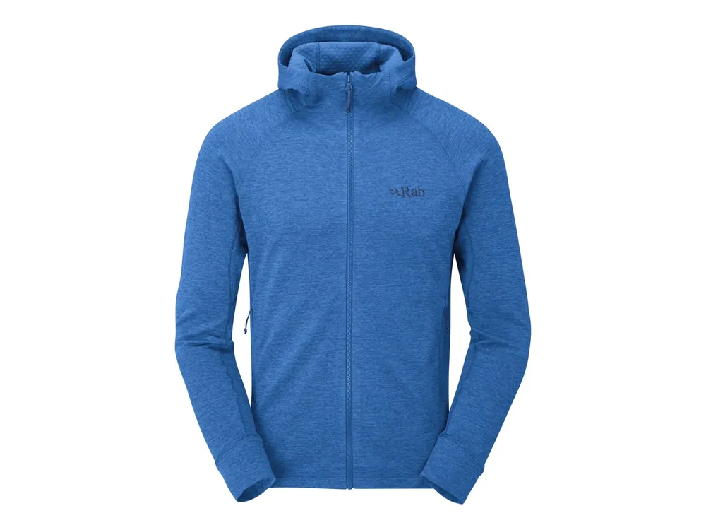 Super Cena Rab Mens Nexus Hoody, maya blue - pánská střední vrstva s kapucí