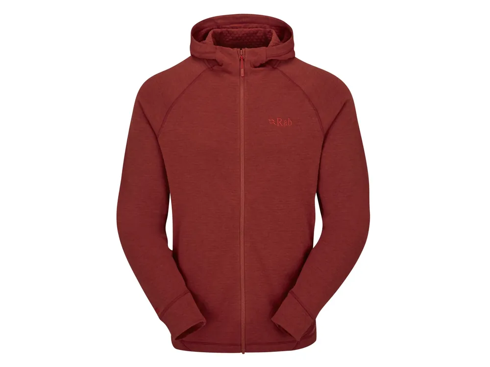 Rab Mens Nexus Hoody, tuscan red - pánská střední vrstva s kapucí Speciální Cena