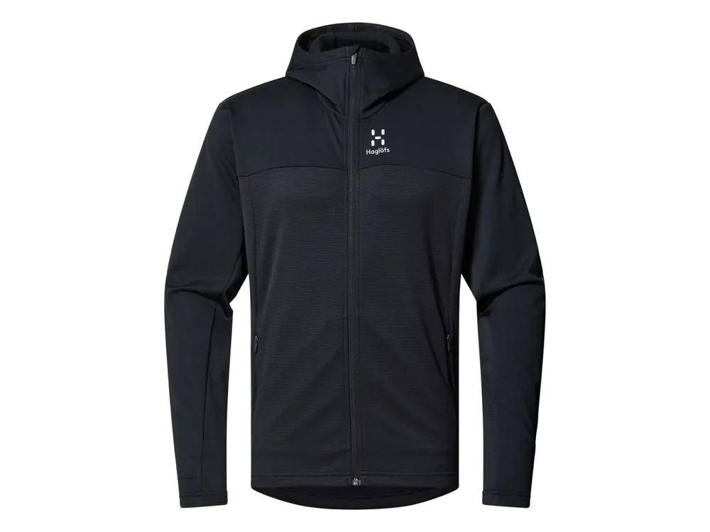 Haglöfs Lark Mid Hood Men, True Black - pánská mikina Speciální Cena