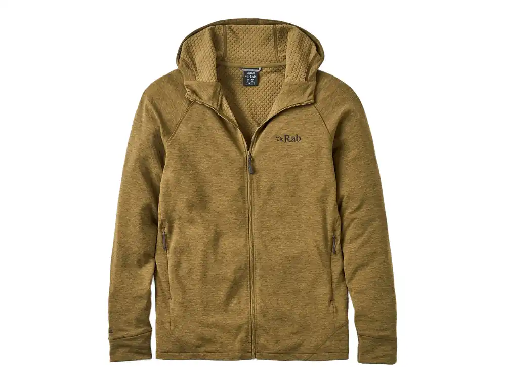 Rab Mens Nexus Hoody, oak - pánská střední vrstva s kapucí Oblíbený