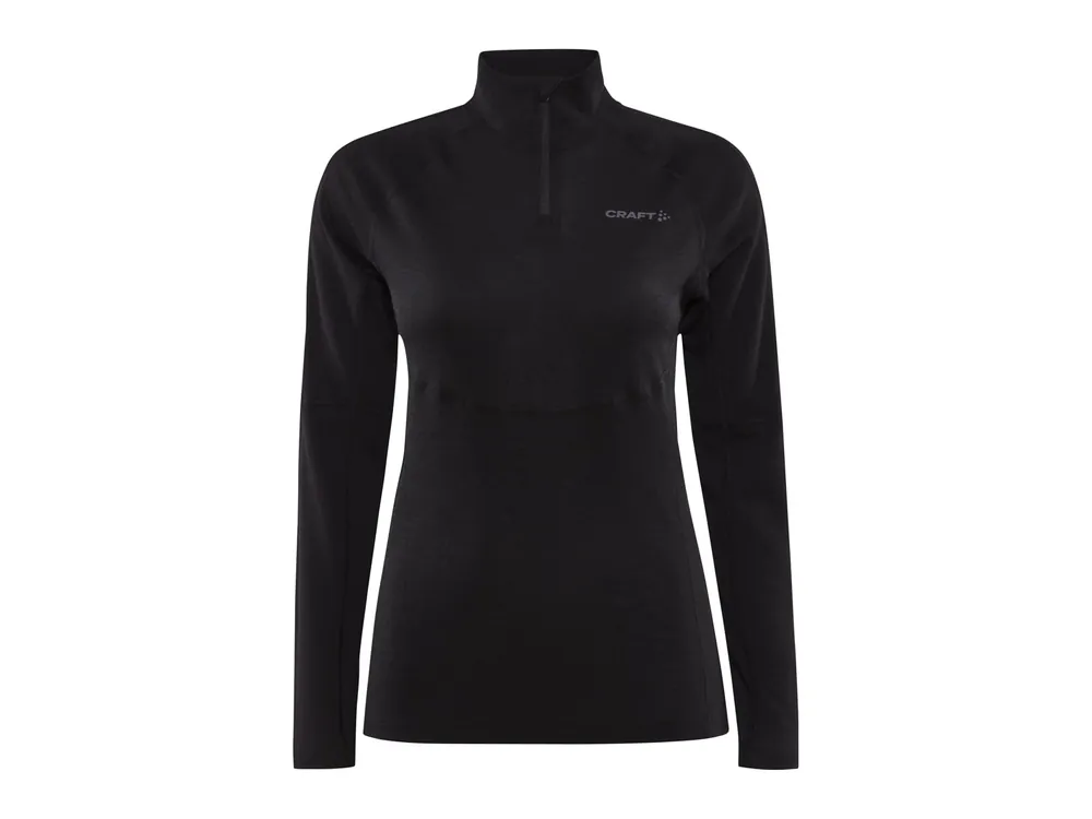 Craft ADV Wool Merino HZ W, Black - dámské funkční triko se zipem Poslední Šance