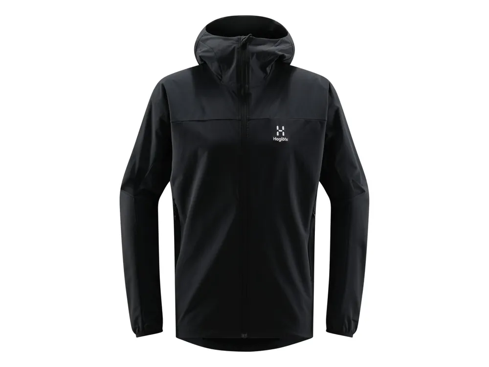 Haglöfs Move Softshell Hood Men, True Black - pánská softshell bunda Dokud Zásoby Vydrží