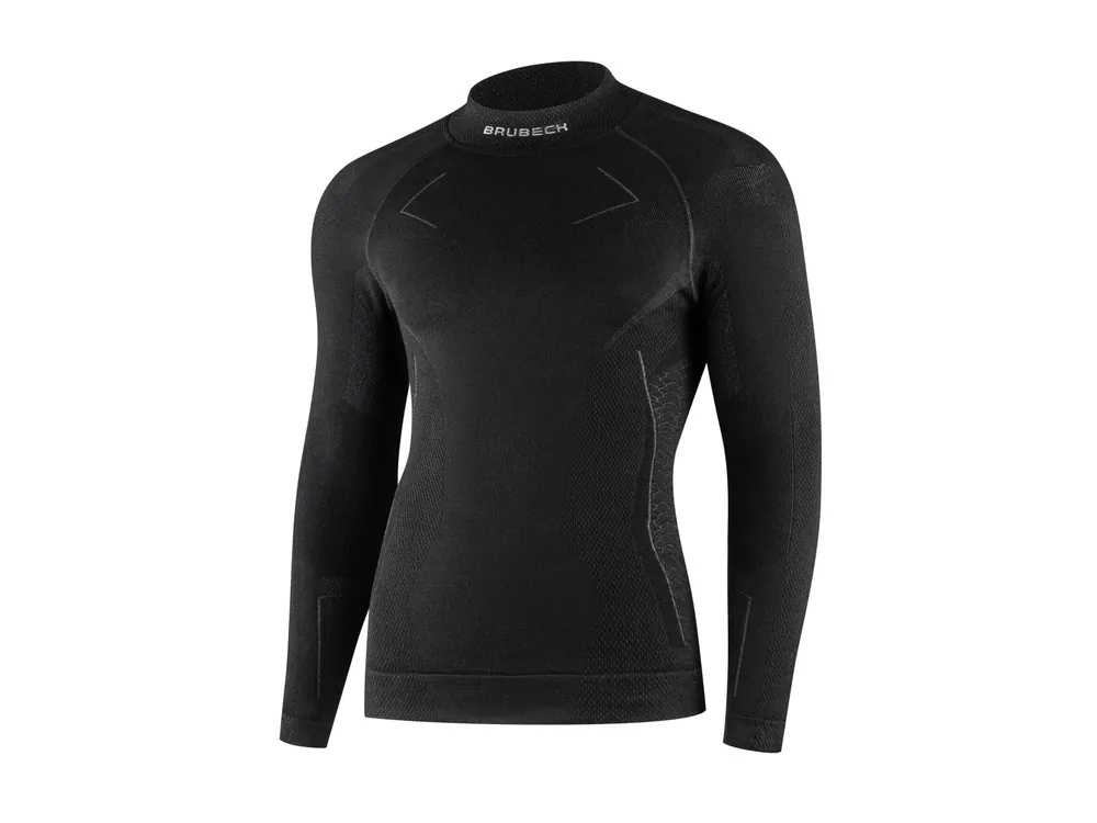 Brubeck Extreme Merino Mens LS1666M, Black - teplé funkční triko Akční Cena