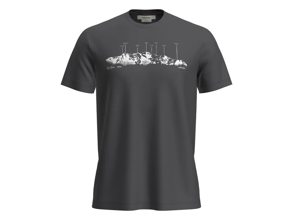 Icebreaker 150 Tech Lite SS Tee The Peaks, Obsidian - pánské tričko Vrácení Zdarma
