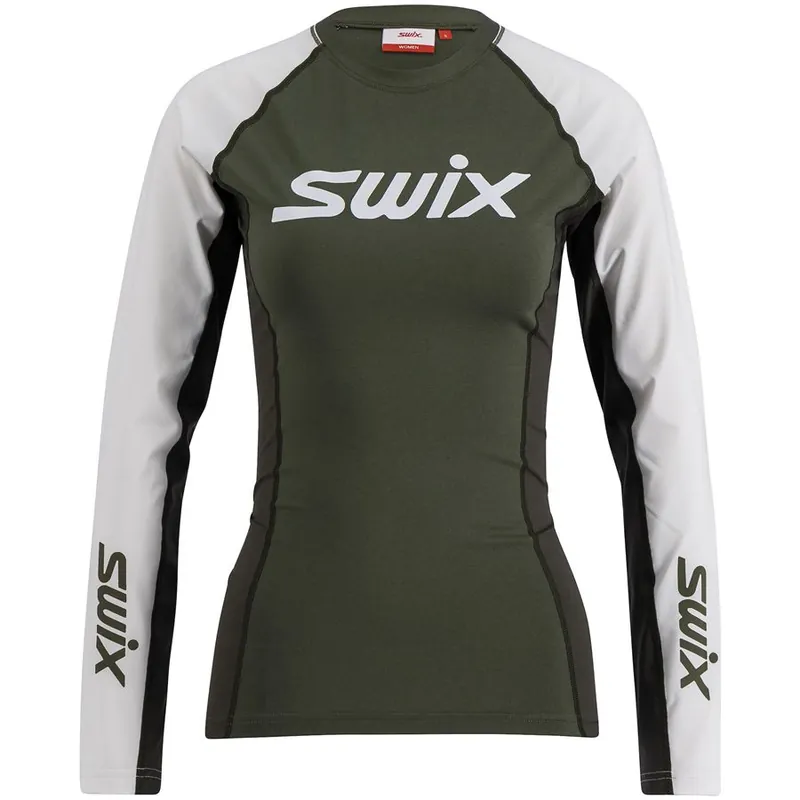 Cenově Výhodný Swix RaceX Dry Long Sleeve dámské funkční triko Olive/Agave green M