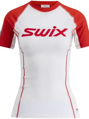 Akční Cena Swix Roadline RaceX dámské funkční triko krátký rukáv bright white/fiery red L