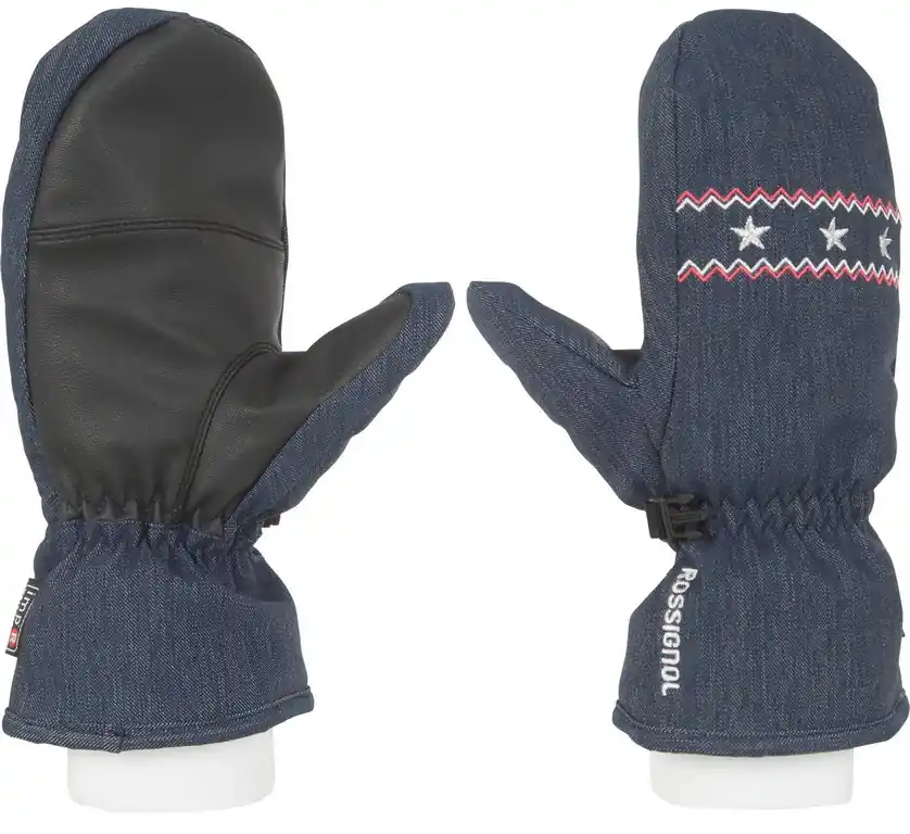 Lyžařské rukavice Rossignol Viky Mit Jr denim Autentický