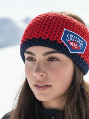 Levný SKITRAB Fascia Super Maximo, červená/tmavě modrá pletená čelenka