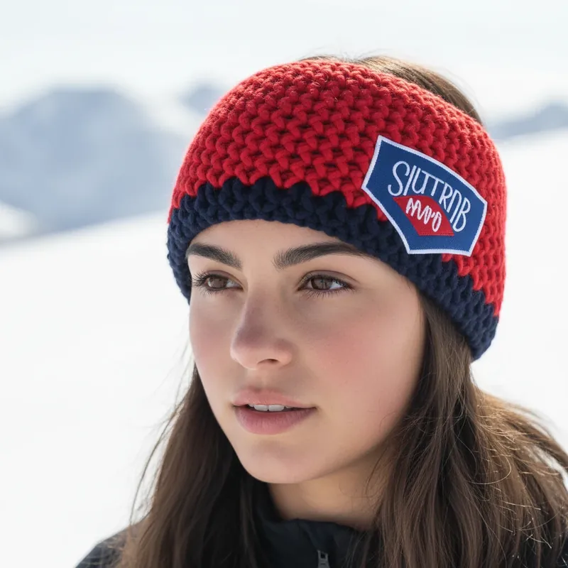 Levný SKITRAB Fascia Super Maximo, červená/tmavě modrá pletená čelenka