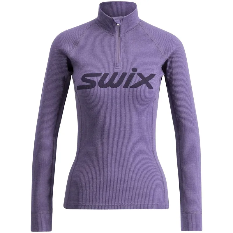 Akční Cena SWIX RaceX Merino Half Zip, dlouhý rukáv, dámské triko, Dusty Purple