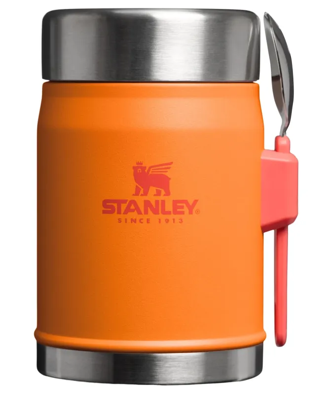 Oblíbený STANLEY The Legendary Classic Food Jar 400 ml Goldenrod Coral, jídelní termoska se lžící/vidličkou