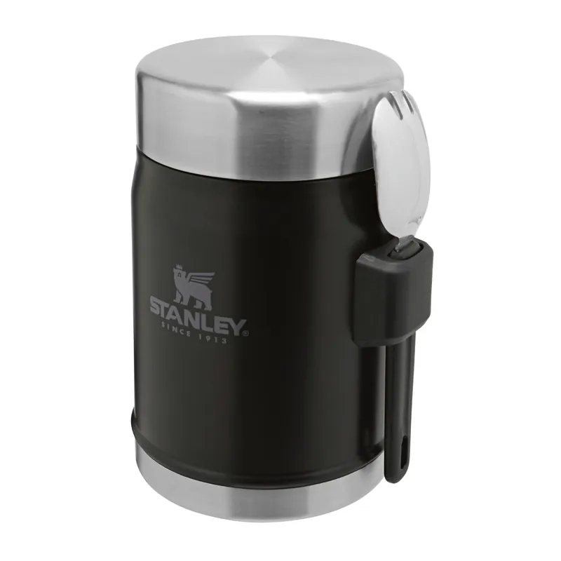 Horká Nabídka STANLEY The Legendary Classic Food Jar 400 ml Matte Black Pebble, jídelní termoska se lžící/vidličkou