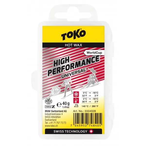Koupit Online TOKO TripleX High Performance Universal, +2°C až -16°C, 40 g, skluzný vosk