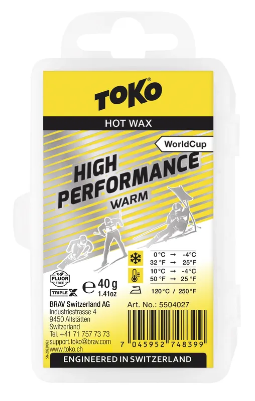 Poslední Šance TOKO TripleX High Performance Warm, +10°C až -4°C, 40 g, skluzný vosk