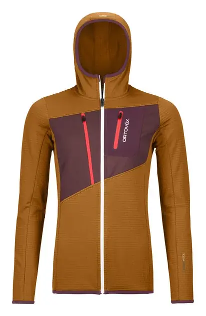 Ortovox Fleece Grid Hoody W S hnědá Finální Výprodej