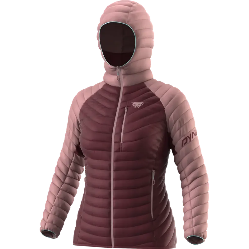 Zlevněný Dynafit Radical Down RDS Hooded Jacket Women 44/38 červená/růžová