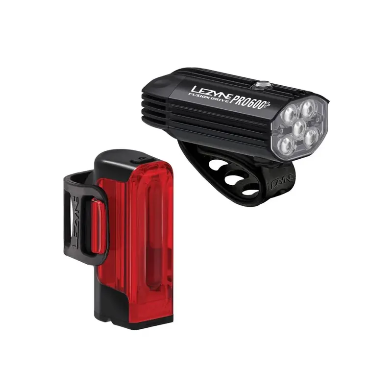 Lezyne FUSION DRIVE PRO 600+ / STRIP DRIVE 300+ PAIR černá/červená Levný