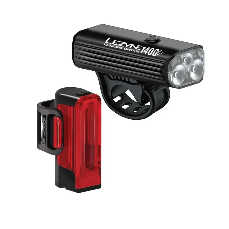 Lezyne MACRO DRIVE 1400+ / STRIP DRIVE PRO 400+ PAIR černá/červená Časově Omezené