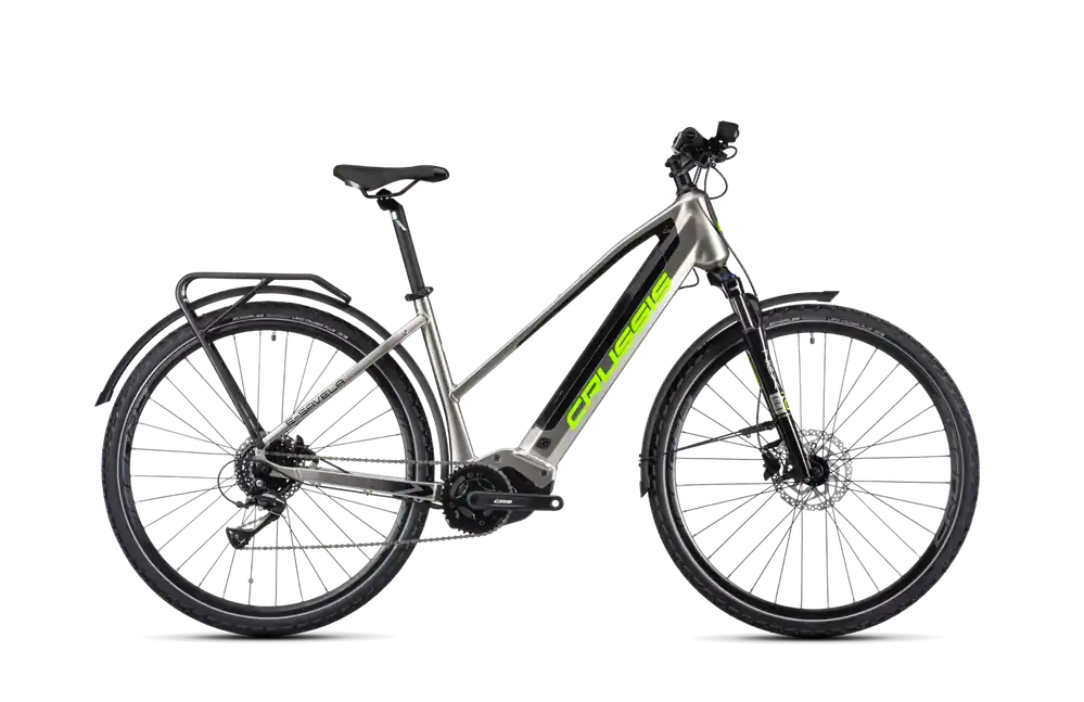 Finální Výprodej Crussis e-Savela 7.10-(720 Wh) 18" šedá/zelená