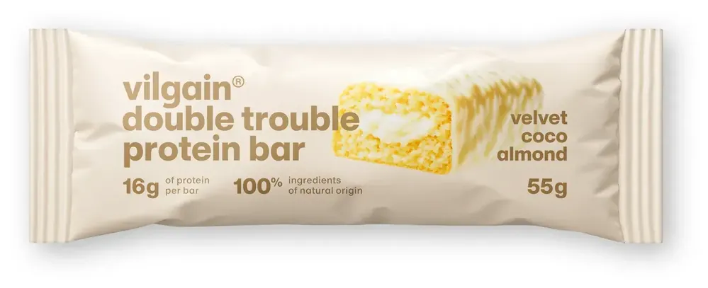 Vilgain Double Trouble Protein Bar - Kokosovo-mandlový krém 55 Pouze Dnes