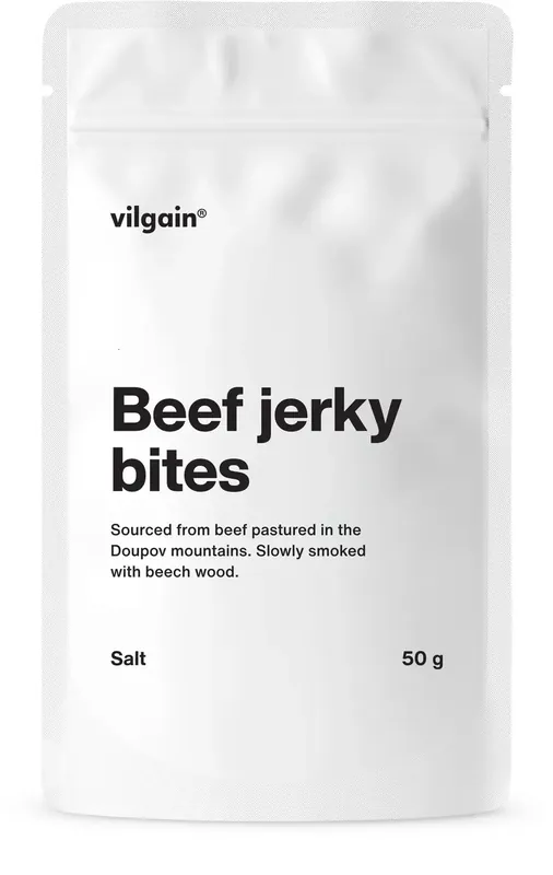 Levný Vilgain Hovězí jerky bites - sůl 50