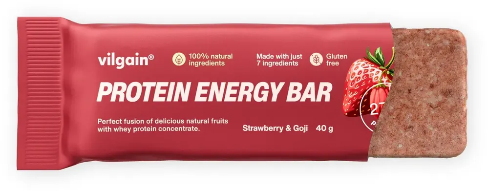 Vilgain Protein Energy Bar - Jahoda a goji 40 g Dokud Zásoby Vydrží