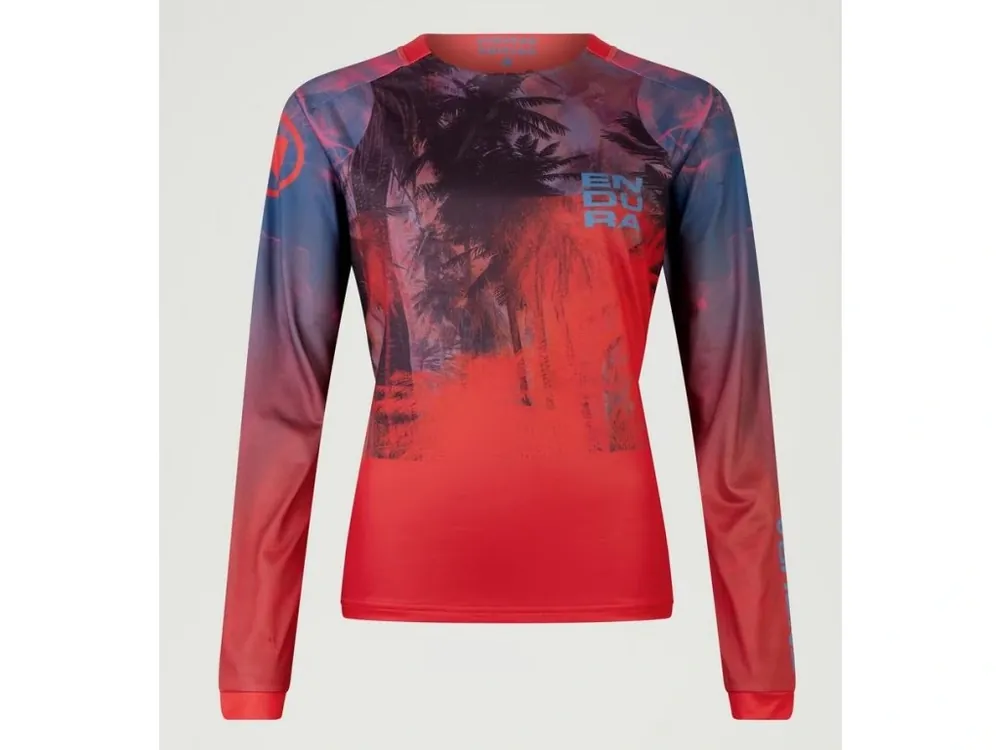 Cyklistický dres Endura Women‘s Tropical L/S Tee LTD - Pomegranate Nejlepší Cena